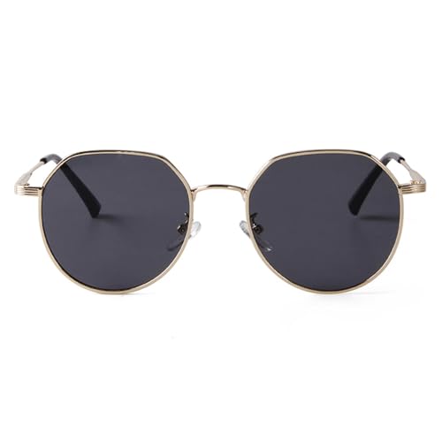 Metal Brown Sunglasses Men Women Vintage Gradient Lens Round Sun Glasses Male Female Shades,A81292