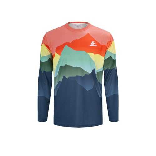 ZesiikLvie MTB Trikot Herren Fahrradbekleidung Radtrikot Herren Langarm Moto MX Downhill Enduro Jersey Atmungsaktiv Schnell Trocknend