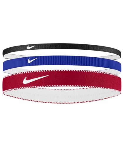 Nike Flex Classic Mw Headbands 3Pk Fasce Elastiche Varie Ampiezze Per Capelli Sport Game Royal (3 Unità)