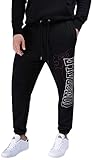 67% Algodón, 33% Poliéster Lonsdale Dartford Pantalones de Correr, Negro, L para Hombre