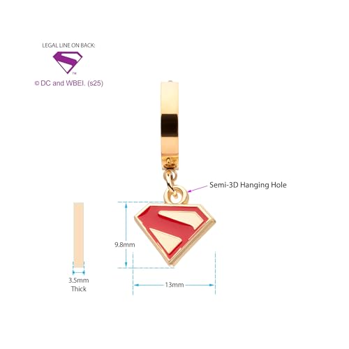 Superman Logo Shield Huggie Earrings – Bold Gold & Red Emblem Jewelry Sold by piece3