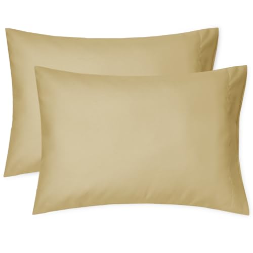Image of EXQ Home Toddler Pillowcases 13x18 Travel Pillow Case Set of 2, Small Pillow Case Fits Baby Pillow Sized 12x16, 13x18, Kids Pillowcases 2 Pack Machine Washable with Envelope Closure (Dark Camel)