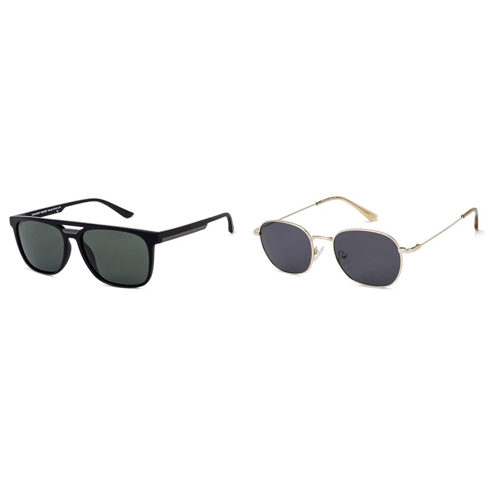 vincent chase eyewear Unisex Square & Round Polarized Sunglasses by Lenskart | Combo Sunglasses Multicolor Medium-picture-29