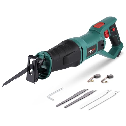 POSENPRO Sierra de Sable 750W, Sierra Eléctrica, 180° mango giratorio, Velocidad variable 0-2800 SPM, Cambio de Hoja sin Herramientas, 4 hojas, Para Cortar Madera, PVC y metal
