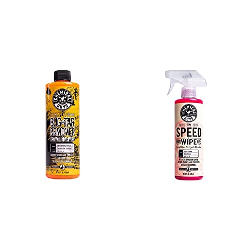 Chemical Guys CWS_104_16QDSW Car Wash & Quick Detailer Bundle - Concentrated Bug and Tar Remover Car Wash Soap, 16 oz + Speed Wipe Sprayable Gloss & Quick Detailer, 16 oz (2 Items)