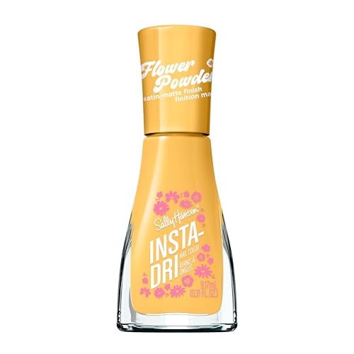 Sally Hansen Insta-Dri Flower Powder, On Your Marigold, Nail Polish – Dries in 60 Seconds – One Coat – Satin-Matte Finish