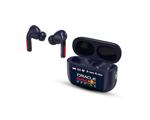 Red Bull Racing RB-EB110 Écouteurs Intra-Auriculaires Bluetooth avec réduction du Bruit ANC, Microphone ENC, Pilote 13 mm, contrôle Tactile, étui de Charge 300 mAh, USB-C, écouteurs sans Fil pour