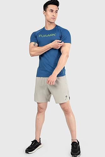 Image of FUAARK Men's Aura Textured Round Neck Regular Fit Gym Sports T-Shirt