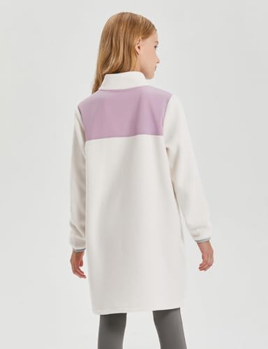 baleaf Girls Fleece Dress Thermal Pullover Long Polar Tunic Sweatshirt Quarter Zip Winter Outfits Pocket4