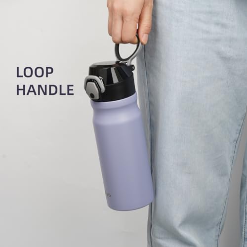 Image of Konokyo 18 oz Insulated Stainless Steel Sports Water Bottle with Straw Lid