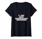 Photo Gallery i love my mini australian shepherd maglietta con collo a v Photo Gallery i love my mini australian shepherd maglietta con collo a v