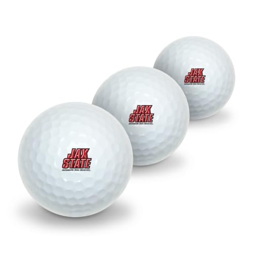 GRAPHICS & MORE Jacksonville State University Primary Logo Novelty Golf Balls 3 Pack