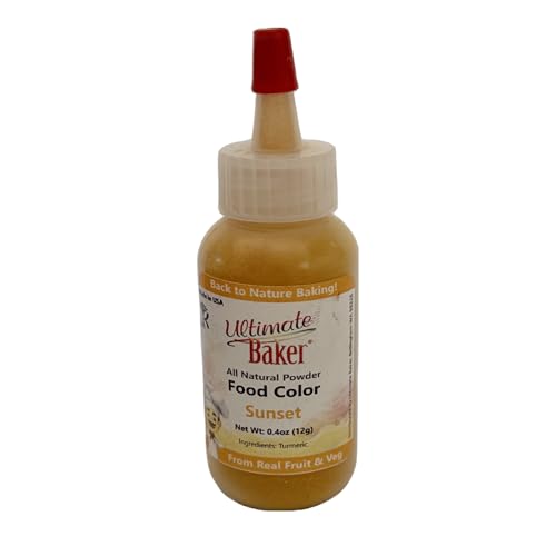 Ultimate Baker All Natural Sunset Yellow Food Color - Vibrant, All Natural Color for Cakes, Baking, Decorating & DIY Treats – Home or Professional Use (12grams)