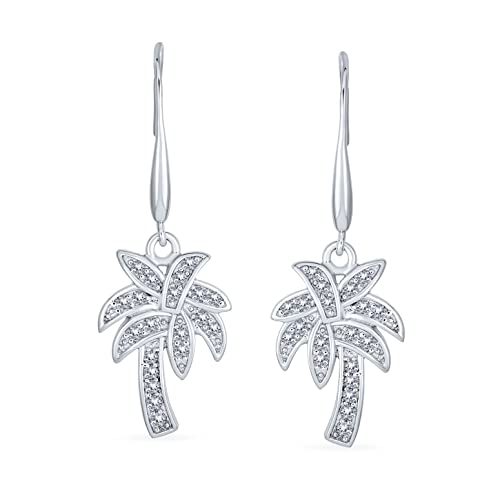 Bling Jewelry Hawaiian Nautical Opal Cubic Zirconia CZ Tropical Beach Vacation Palm Tree Earrings Necklace Pendant Anklet For Women Yellow 14K Gold Plated .925 Sterling Silver2