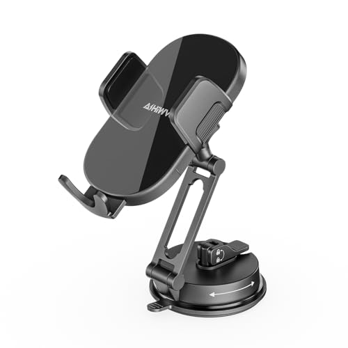 Image of Car Phone Mount with Vacuum Cup[360 Adjustable Foldable] Universal Tesla Model Y Accessories, Tesla Phone Mount for Your Car, for Model 3 /Y /S /X /Cybertruck Screen, Fits All Phones