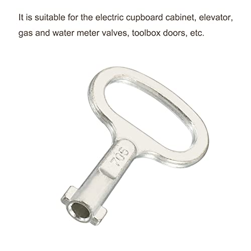 Patikil Key Shape Socket Spanner Key, 3 Pack Electrical Cabinet Gas Water Meter Switch Key For 0.45"X0.2" Key Shape Panel Lock, Silver #TOP2
