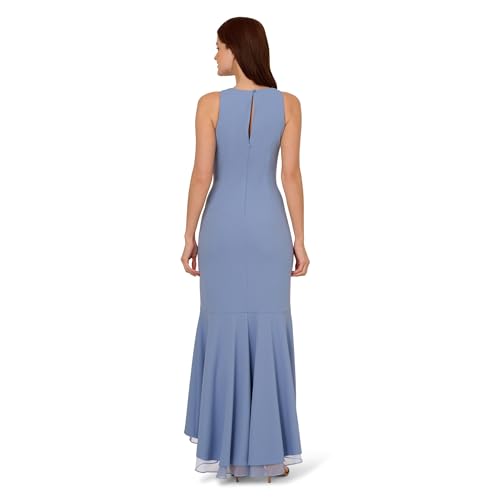 Image of Adrianna Papell Ruffle Crepe Halter Gown
