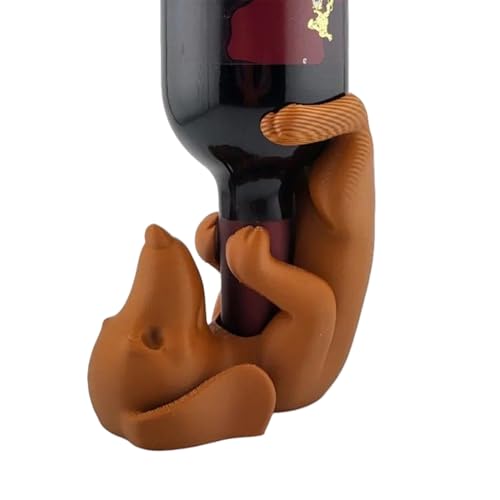 Genérico Wine Bottle Rack, Decorative Dog Wine Holder, Fun Liquor Display Stand, Whiskey Organizer, Eye Catching Sculpture for Bar, Kitchen, Dining Room, Restaurante, 3,46 x 4,92 x 4,65 pulgadas