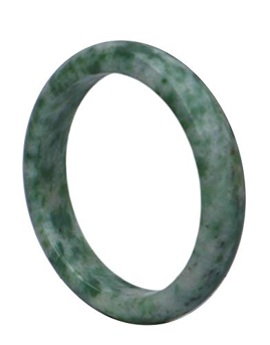 Bracelet de jade vert naturel jonc d'exception herbe verte blanc