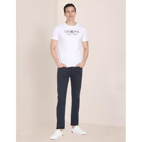 Image of U.S. Polo ASSN. Men's Cotton Regular Fit Crew Neck Brand Print T-Shirt