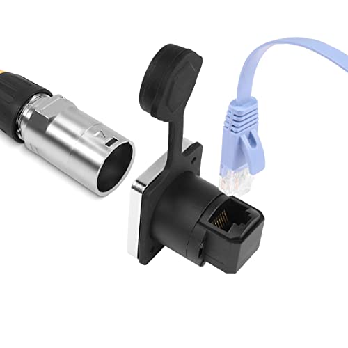 Conector Panel RJ45 YACSEJAO 90° Impermeable Pack 2 miniatura 5
