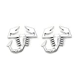 2 PCS 3D Scorpion Emblem Badge Car Side/Rear/Front Decorations Metal Sticker Decals Logo (Silver)