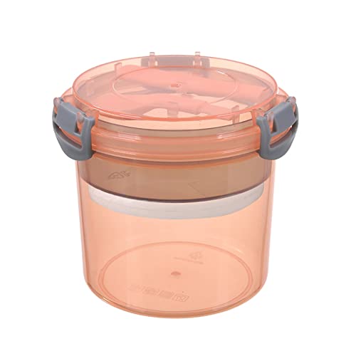 Botellas de Agua Tazas de parfait portátiles reutilizables con tapas Taza de yogur con relleno de cereal o recipiente de Desayuno a de fugas en las tazas 20OZ Para el control previo (Orange, One Size)