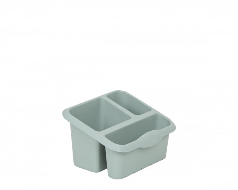 Aurora High-Grade Plastic Sink Tidy Cutlery Drainer Holder Caddy, Silver Sage