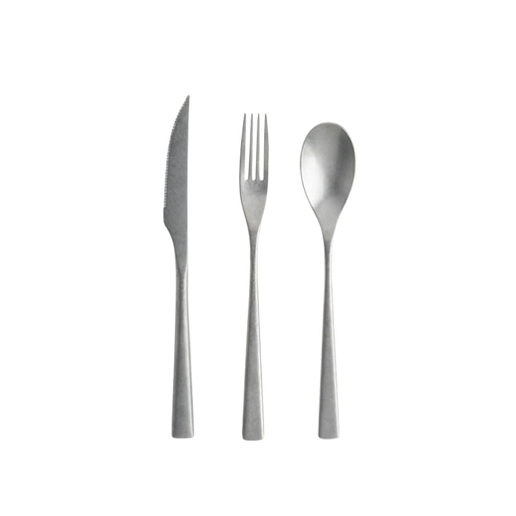 Exquis Ensemble de Couteaux Occidentaux, fourchettes et cuillères, Couverts à Steak, cuillère à Dessert, Ensemble d'argenterie, Couteaux en Acier Inoxydable, fourchettes, Couverts Pratique