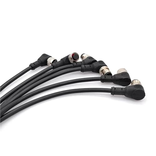 Cable M12 macho angular con 4 pines y 2m de PVC para brazos robóticos y bandas transportadoras 5