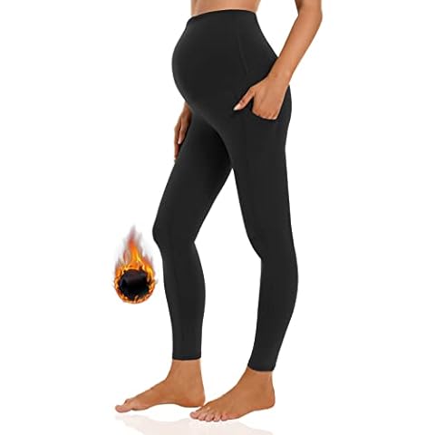 Foucome Women's Maternity Fleece Lined Leggings Cover
