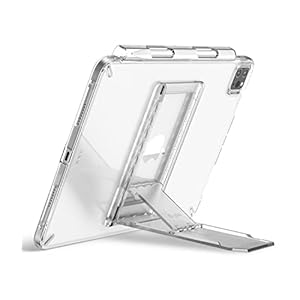 Ringke Outstanding Multi-Angle Adhesive, Spring-Action with Non-Slip Pad Stand for Tablets, E-Readers and Phones – Clear Mist