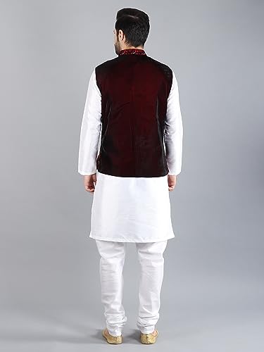 Image of Uri and MacKenzie Men's Silk Blend Kurta Pajama with Designer Ethnic Nehru Jacket /Modi Jacket