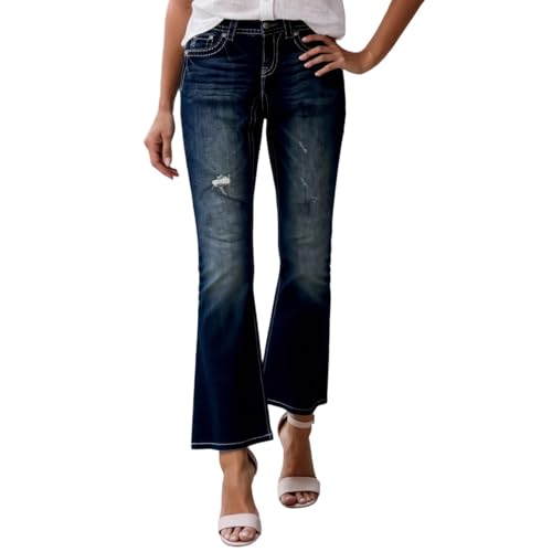 Pantalon en cuir bavarois style jean stretch taille haute amincissant pour femme