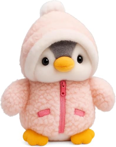 KASTWAVE Pink Penguin Plush Plaything - Soft Cuddly Stuffed Animal for Kids & Adults Adorable Companion for Birthday Christmas & Gift Giving (25cm)