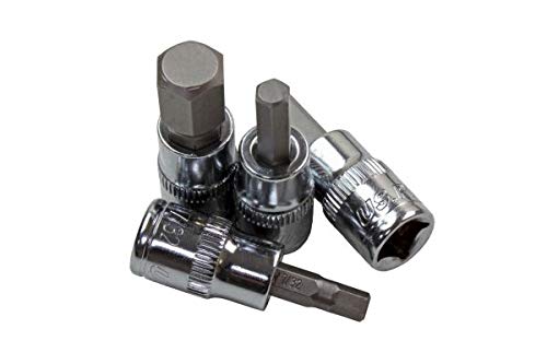 US PRO 9pc 3/8" dr SAE/Imperial Hex, Allen Bit Sockets Socket Rail 3385, Silver, Variety Pack - Image 2