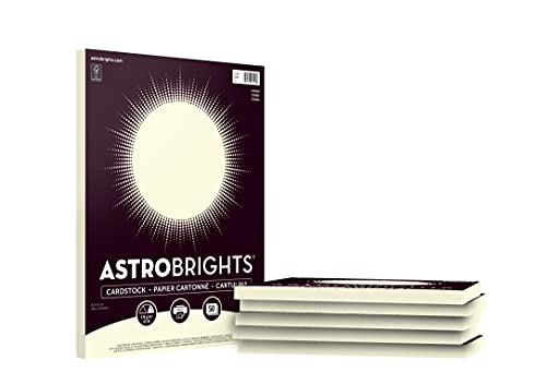 Astrobrights Colored Cardstock, 8.5" x 11", 65 lb/176 GSM, Cream, 50 Sheets (Pack of 6) - 300 Sheets in Total (91518) by Astrobrights - Used condition - CA$16.24