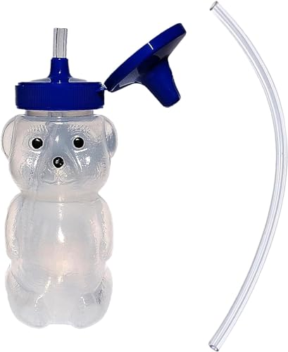 TalkTools Honey Bear Straw Cup with Handle, 5oz – Soft Straw Trainer for Babies & Toddlers 4+ Months – Easy-Grip, Dishwasher Safe.
