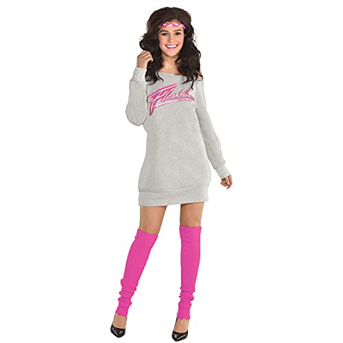 Tenue amscan Flashdance avec robe sweat épaule dénudée et guêtres