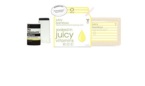 Kaia Juicy Bamboo Wipes And Bamboo Deodorant Bundle With Jojoba & Sunflower Oil, Organic Honey, Juicy Bamboo and Aloe Leaf Juice, 30 ct. and 0.49 oz. Each