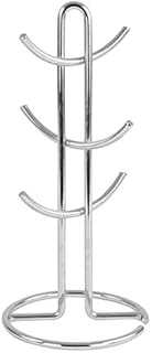 Spectrum Diversified Euro 6 Holder, Countertop Mug Tree, Mugs & Tea Cup Storage Rack, Coffee Counter Bar Accessory & Kitchen Organizer, 1 Count (Pack of 1), Chrome
