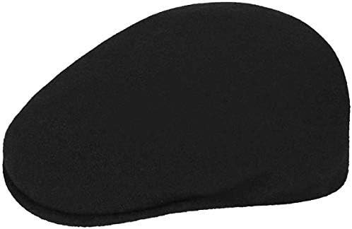 Kangol 504 Wool Felt Hat for Men and Women, Flat Cap, Medium, Black