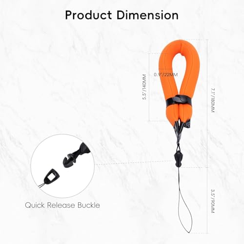 JJC Floating Wrist Strap for Olympus TG-5, TG-6, Nikon W300, W100, GoPro, Panasonic & Other Underwater Cameras