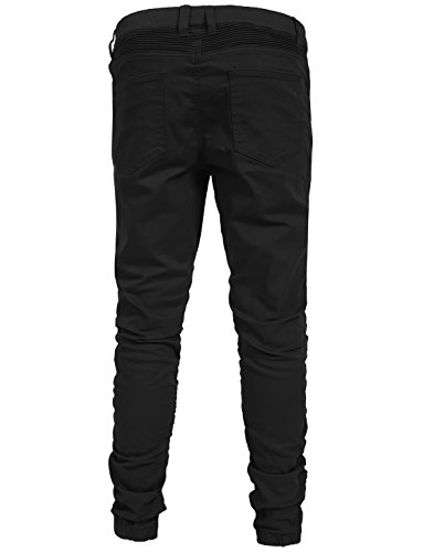 NE PEOPLE Men’s Jogger Pants – Casual Moto Biker Zipper Slim Fit French Terry Fleece Tapered Leg Elastic Waist (XS-5XL)3