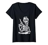 Obtén esta ropa de esqueleto para beber café como una idea de disfraz de Halloween. Este es un buen regalo para tu madre, mamá, esposa, hermana, tía, novia o mejor amiga para truco o dulce en fiestas de noche de horror