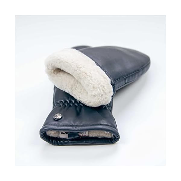 Hand Gewand by Weikert Fäustlinge aus reinem Merino Lammfell und robustem Lammnappa Leder, Touchscreen-fähig, Damen… – Bild 5