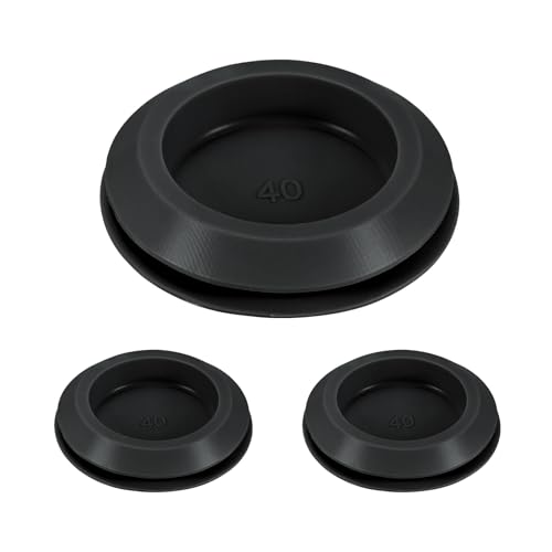 Image of M METERXITY 3-Packs Silicone Hole Plugs, Snap in Locking Hole Plugs for 40mm Hole, Round Hole Rubber Plug Kitchen Bulkheads Waterproof Sealing Plugs [Black]