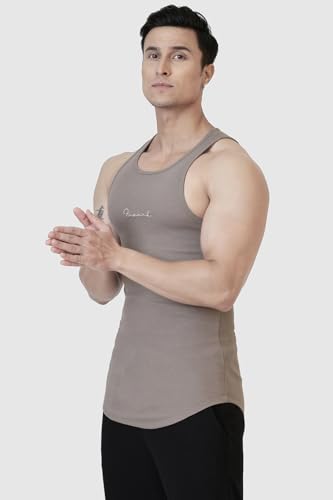 Image of FUAARK Ribbed Slim Fit Gym & Workout Tank for Men's -