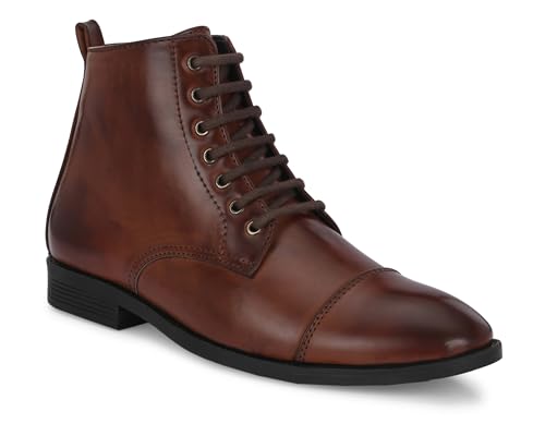 Image of Server Men's Chelsea Ankle Boots | Casual Boots for Men | Ankle Height Boots| All Day wear | Comfortable Formal Office & Business Wear Shoes | Lace up Boots | Derby Boots