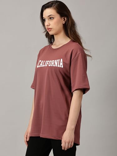 Image of RodZen Women's Cotton Loose Fit Oversized Printed T-Shirt